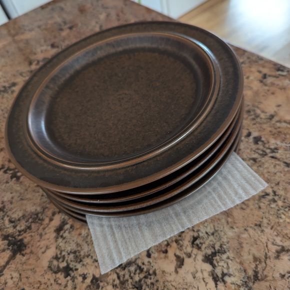 Arabiaware Ruska Rustic Brown Ceramic Dinner Plates - Picture 1 of 4